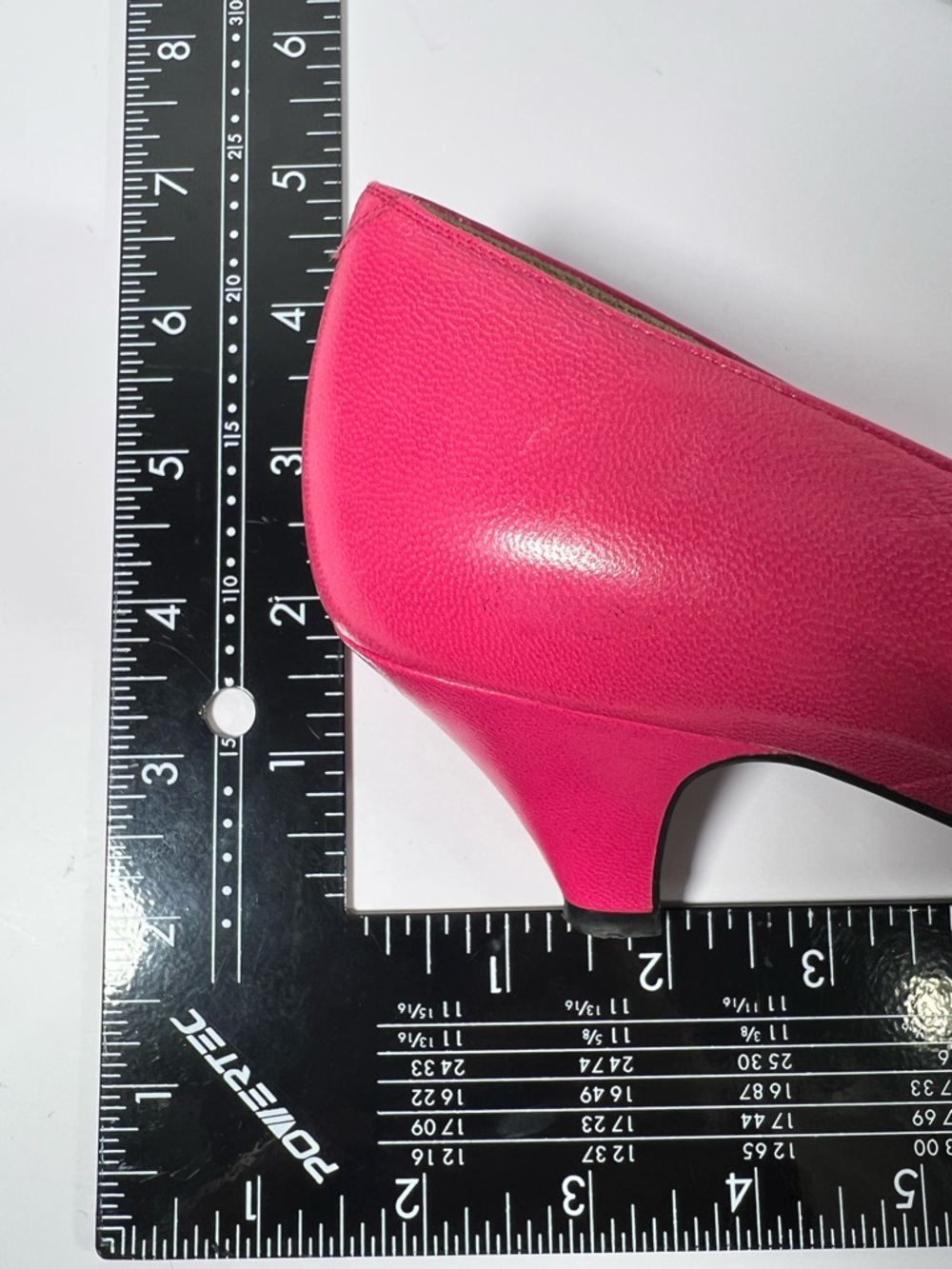 7032: Valentino Garavani Pink Leather Pumps Floral Heels Size 5 - Picture 9 of 9